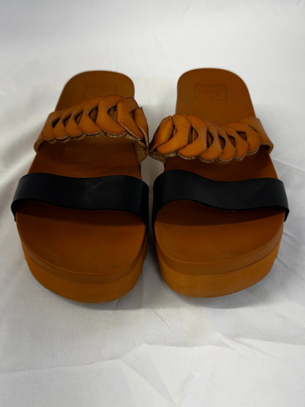 NWOT Reef Cushion Vista Hi Twist Black Brown Two-Strap Platform Sandals Sz 8 - Picture 13 of 13
